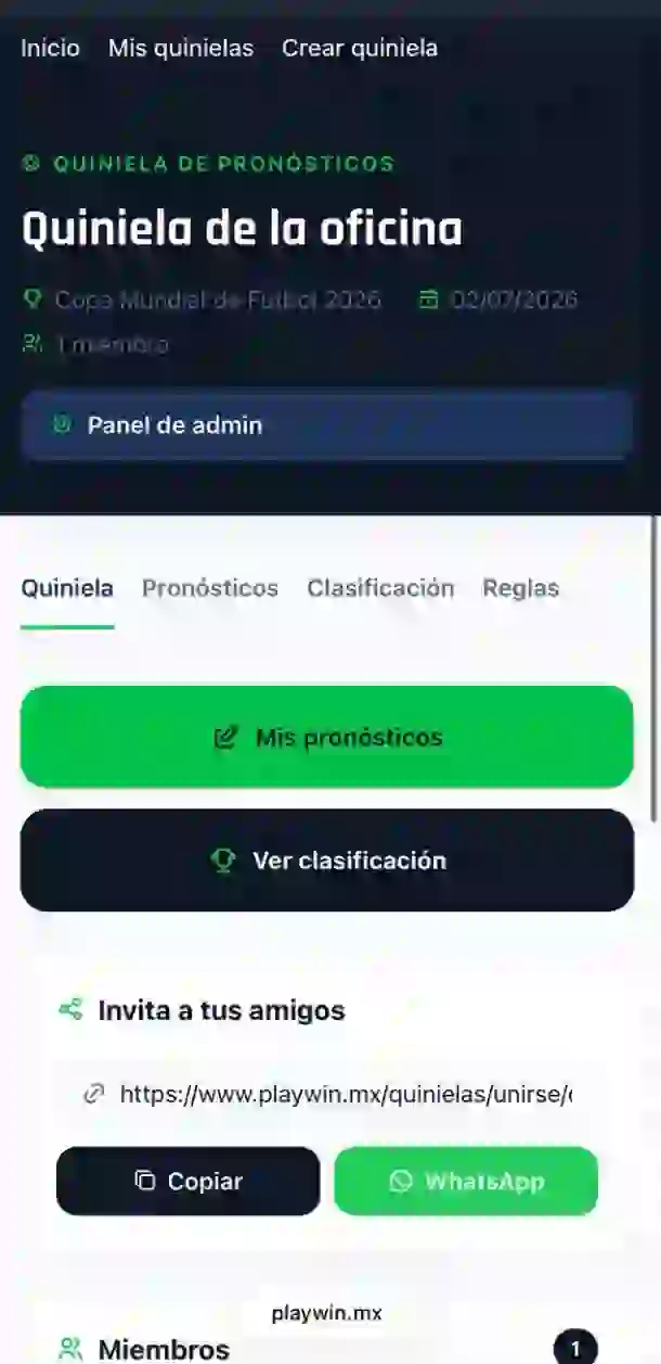 🏆 Tu quiniela